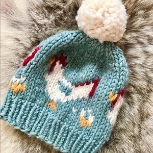 Hand-Crafted Chicken Beanie With Pom-Pom